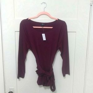 Bundle 3 for $12! BR Plum Tie Waist Top